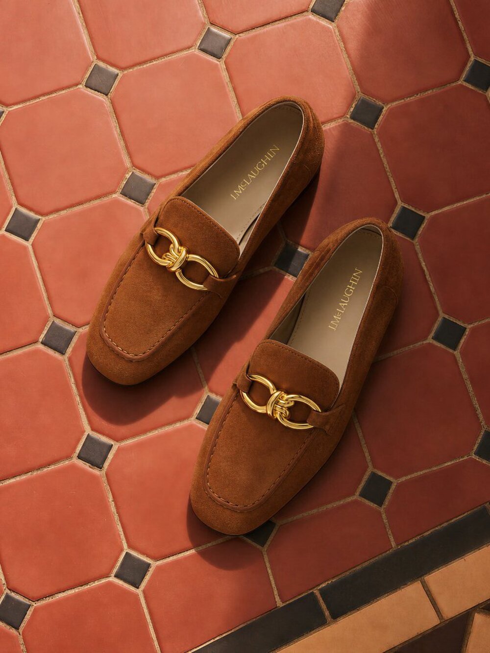J McLaughlin Mila Suede Loafers - Cognac NEW